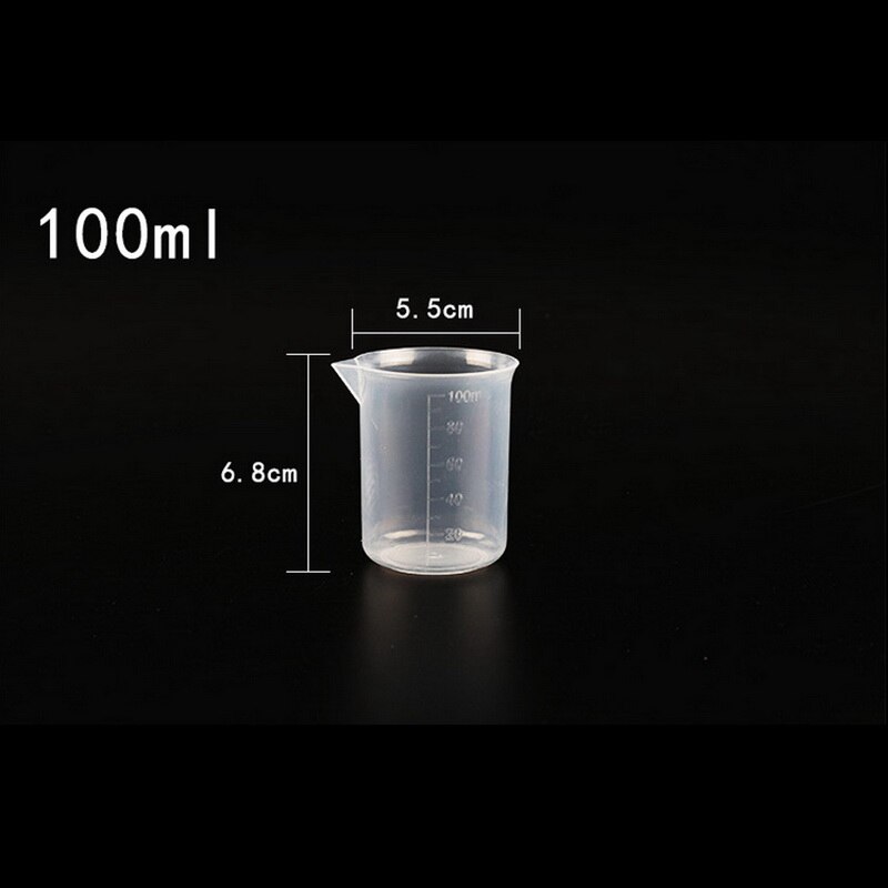 50/100/150/250/500/1000ml tasse à mesurer graduée en plastique transparent Premium bec verseur sans poignée outil de cuisine: 100ml