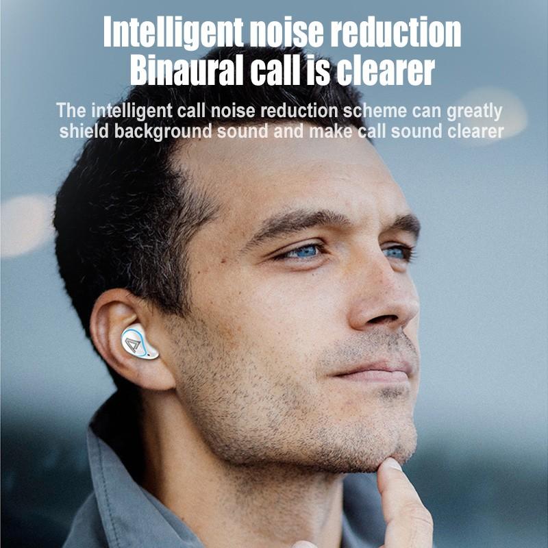 Tws sports trådløs bluetooth hovedtelefon 2000 mah ladeboks headset vandtæt øretelefon hifi stereo android ios pc øretelefoner