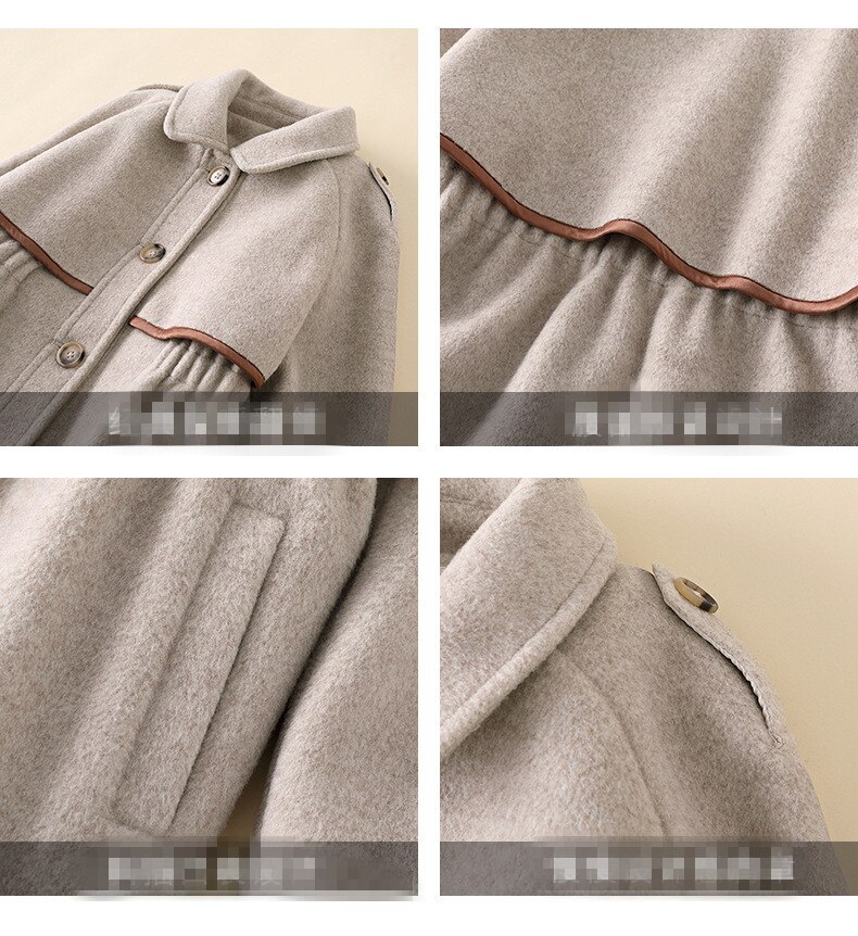 Baby jenter vinter lang frakk barn ull polstret varme strøk legg til bomull barn outfis klær 4 12y jenteklær