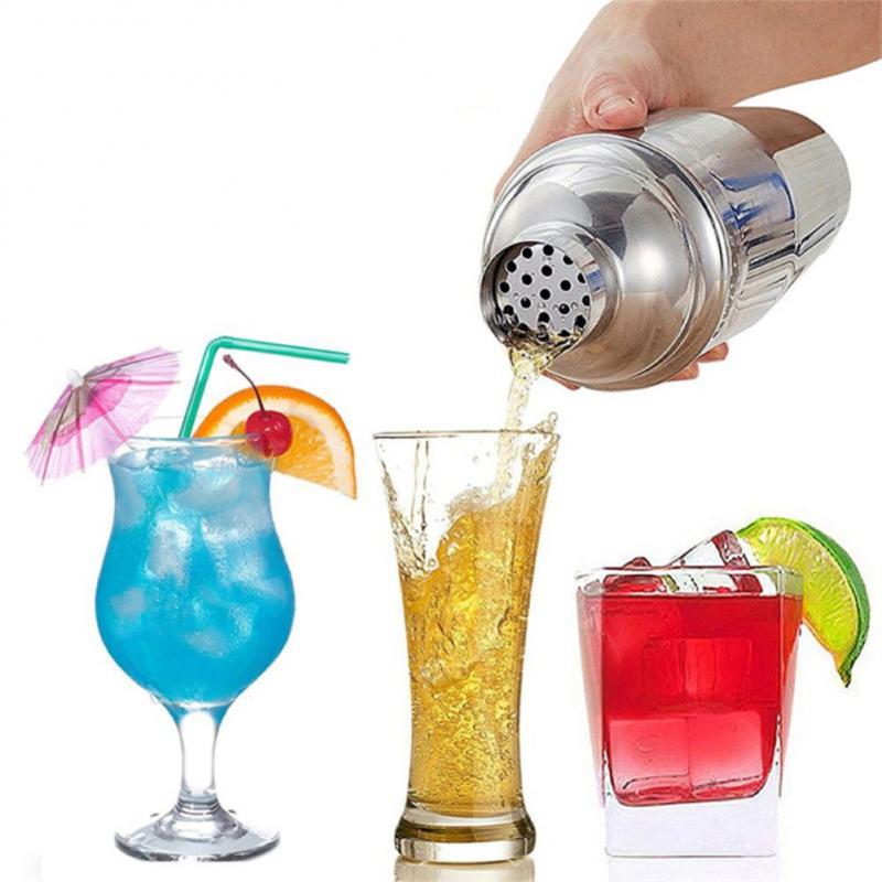Stainless Steel Cocktail Shaker Set Mixer Wine Martini Boston Shaker Bartender Drink Party Bar Barware Tools Accessories 750ML