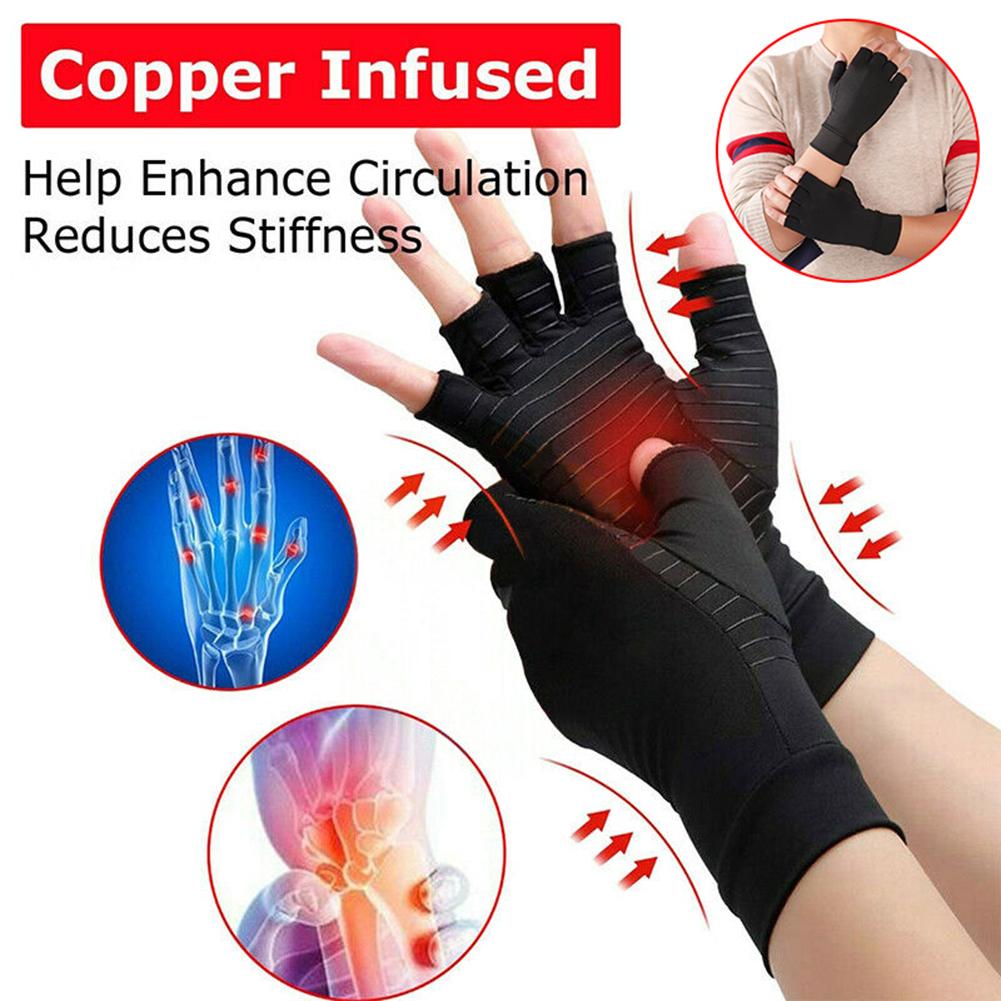 1 Pair Compression Finger Support Joint Pain Relief Arthritis Therapy Gloves