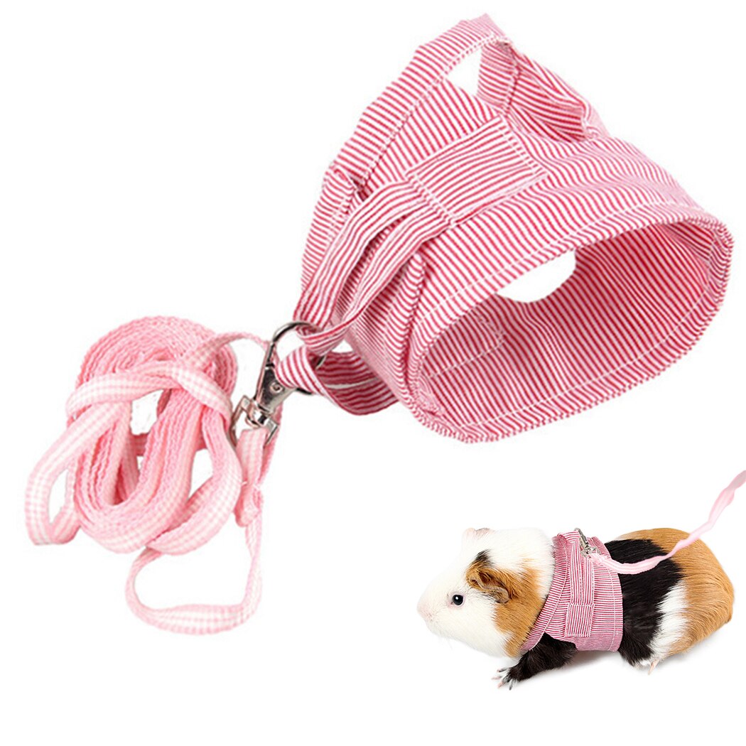 Hamster Leine nutzbar machen Kleine Ebene nutzbar machen Für Guinea Schweine Eichhörnchen Einstellbare gestreift Baumwolle Haustier Kleidung Hamster Zubehör: Rosa