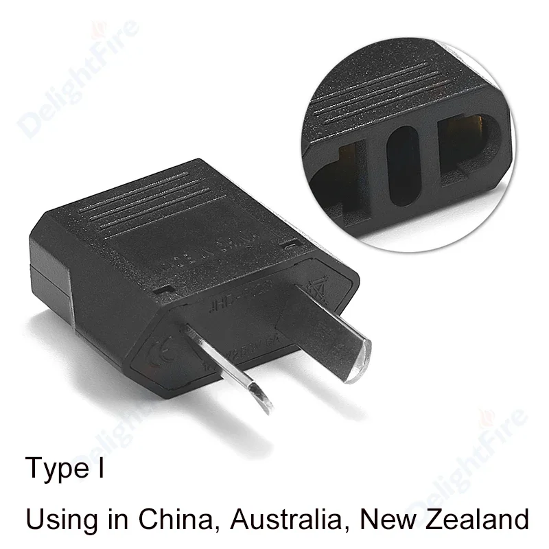 EU Plug Adapter AU American US To EU Euro Travel Adapter Type C Electric Plug Converter Power Sockets AC Outlet Power Converter: army green / EU Plug
