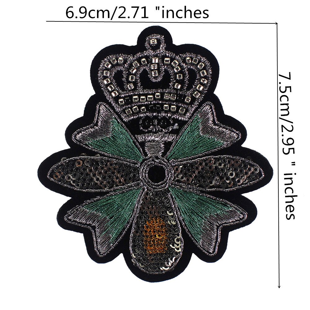 Nieuw! Borduren Kralen Bee Applique Naaien Patch Voor Tassen Schoenen Badge Diy Kleding Versierd B326: G