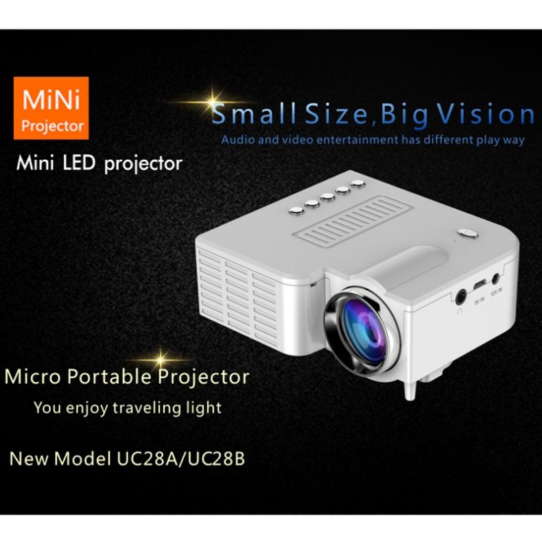 UC28B 60 Inch Draagbare Mini Led Projector Multimedia Projector 320X180 Resolutie 500 Lumen Voor Thuis En Entertainment