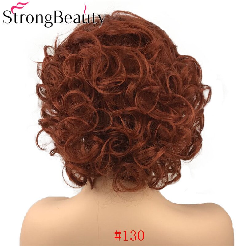StrongBeauty Short Curly Synthetic Wigs Heat Resistant Hair Women Wig: 130