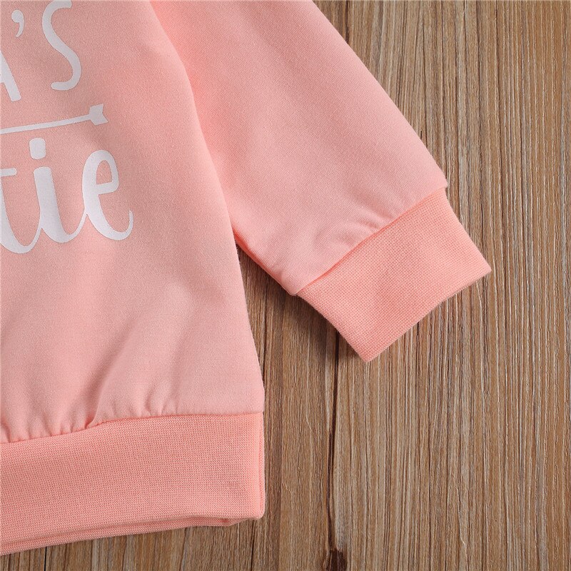 Bébé fille lettre imprimé sweat manches longues col rond pull sweats pour printemps automne et hiver