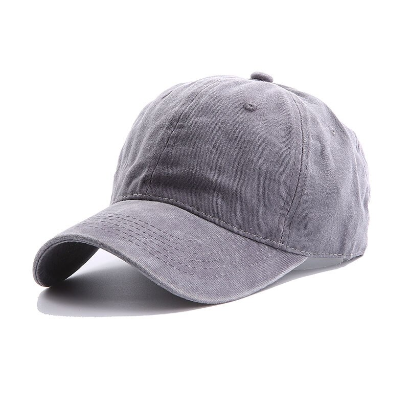 Solido Tinta Unita di Colore Cotone Lavato Berretto Da Baseball Delle Donne Degli Uomini di Casual Regolabile All'aperto Trucker Cappelli di Snapback Dropshipping Visiera di Sun: Grey