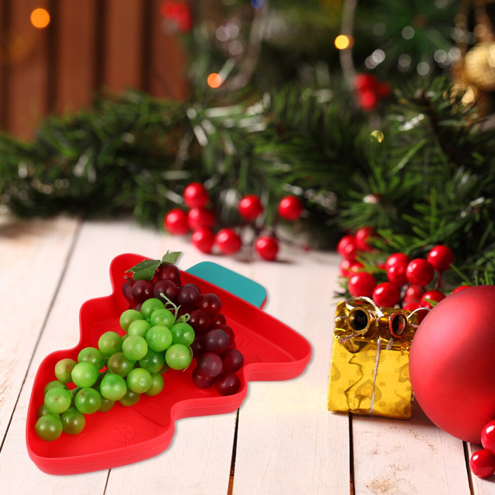1Pc Multifunction Christmas Tree Shape Fruit Plates Candy Snack Trays