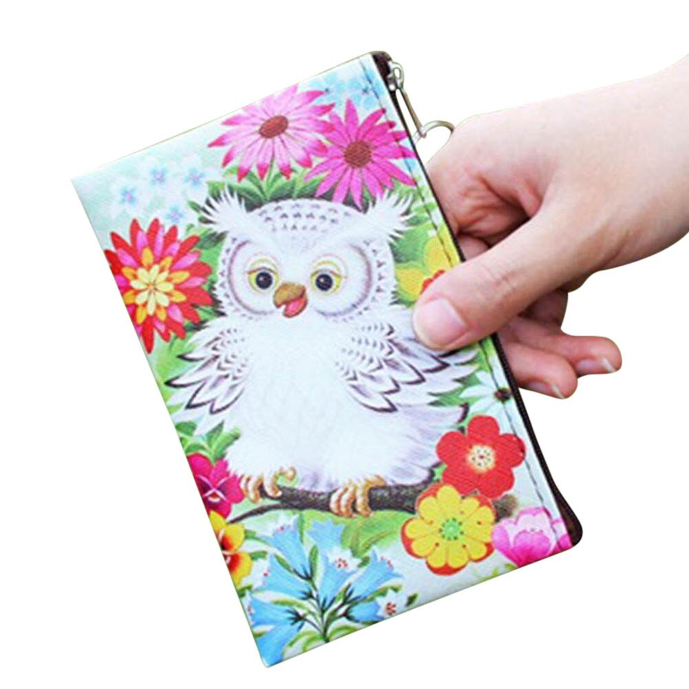 Women Coin Purse PU Leather Clutch Bag Cartoon Animals Elephant Owl Giraffes Deer Graffiti Lady Girl Wallet UND: 1