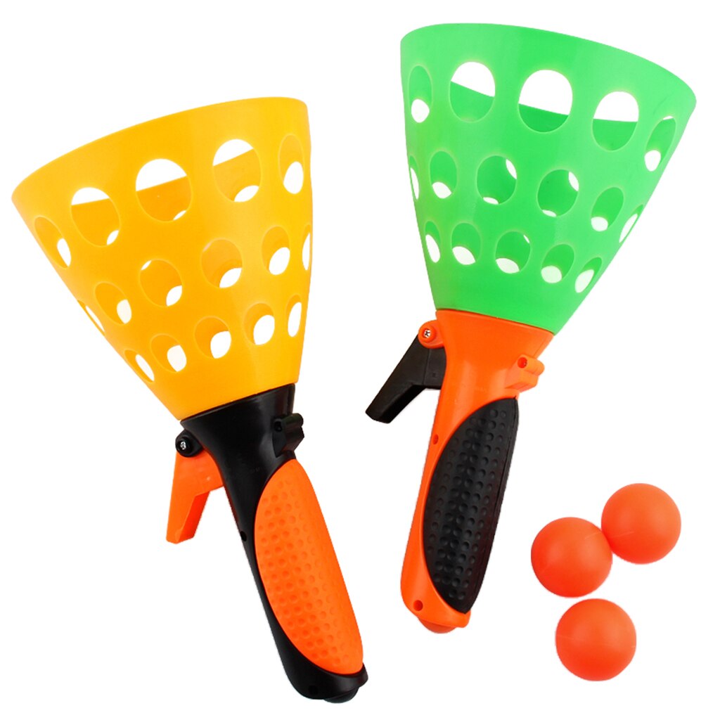 Toss &amp; Catch Ball Outdoor Game Set (with 2 Launcher Baskets &amp; 3 Balls) Kids Toys