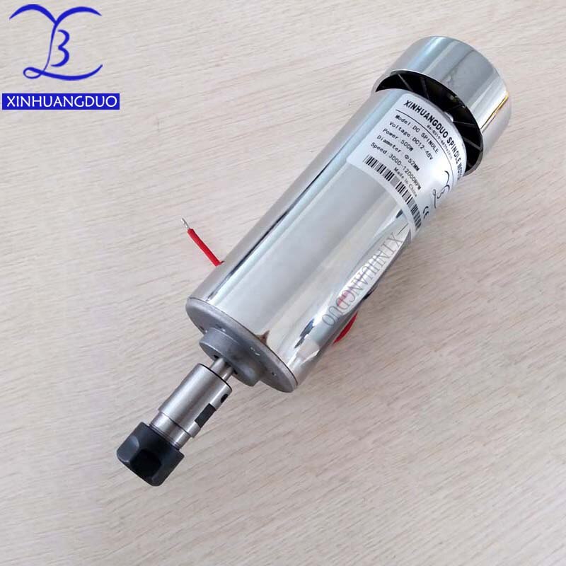 Moteur de broche CNC 500W, cc 48V, 52mm de diamètre, fraiseuse à Air froid pour gravure