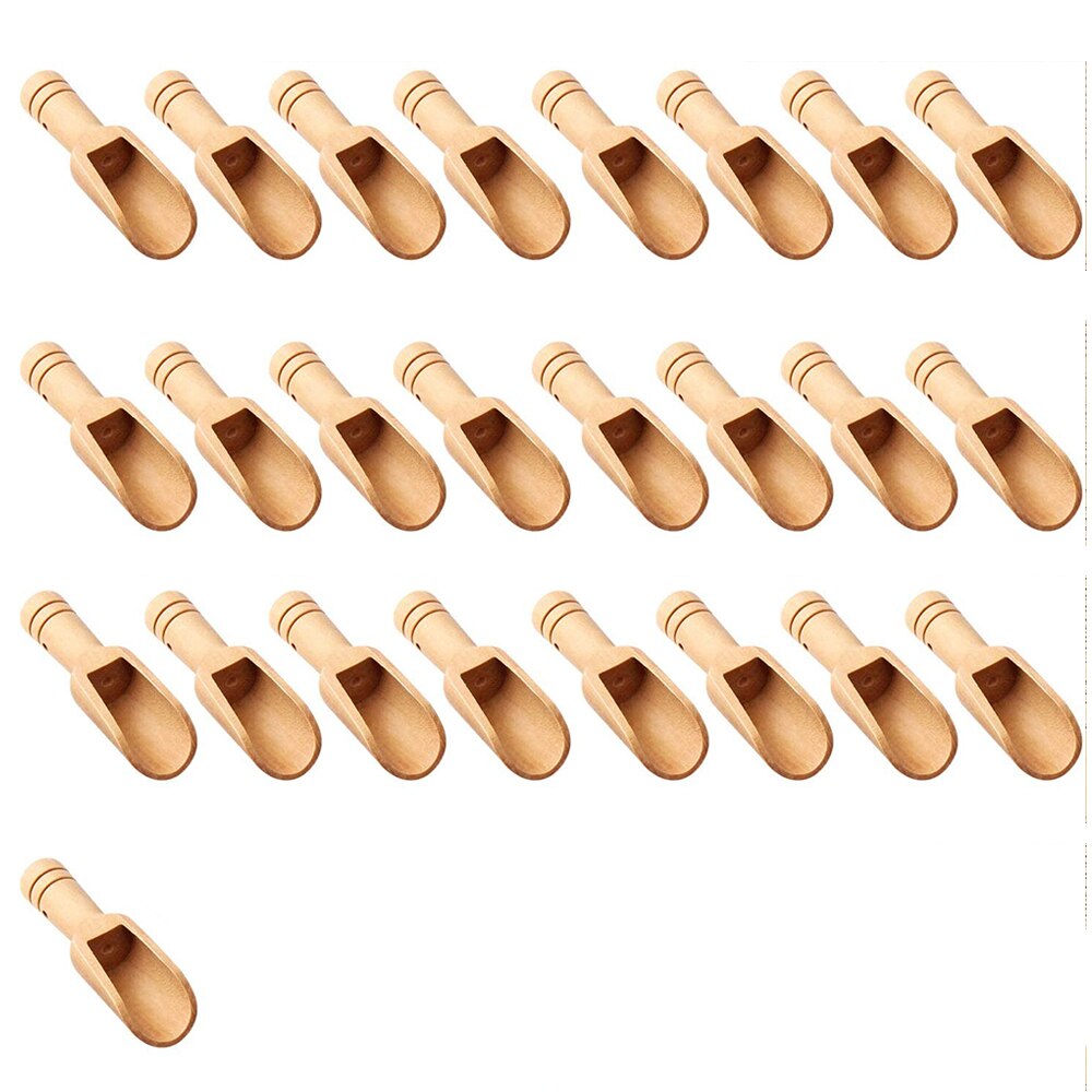Obelix Mini Wooden Spoon, Mini Bath Salt Spoon, Wooden Candy Spoon, Washing Powder Spoon Set Baby Spoon For Home (3 Inches Long): 25PCS