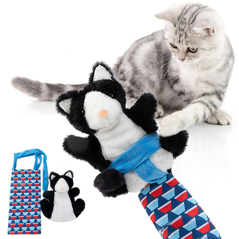 Crianças fantoches brinquedos gatos fantoche lutador gato luta brinquedo interativo fantoche de mão com estofamento resistente para jogar seguro gato cão brinquedos