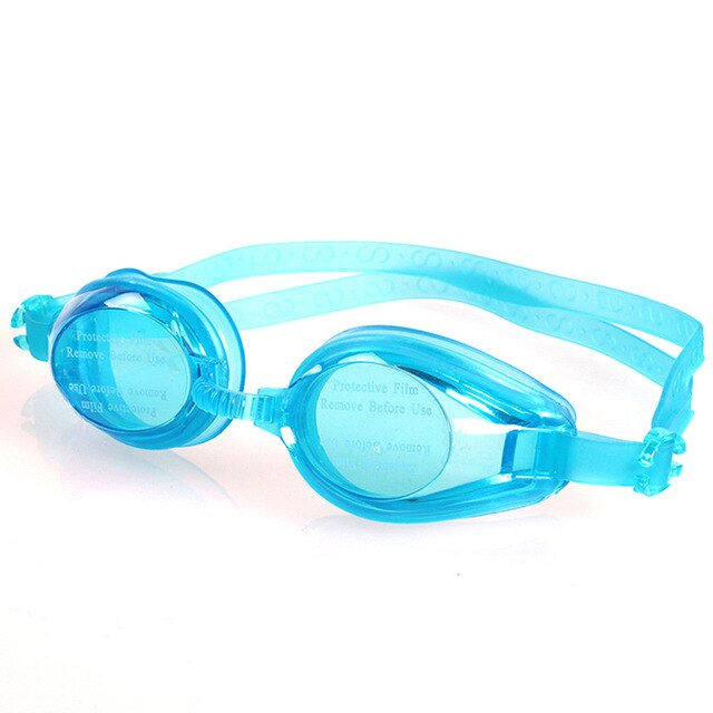 Adjustable Goggles Swimming Glasses Anti-Fog UV Protect Children Waterproof Silicone Mirrored Swim Eyewear A: Light Blue