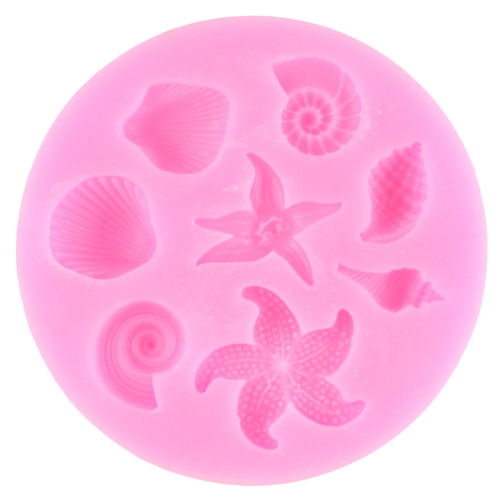 Ocean Biological Conch Sea Shells Chocolate Cake Silicone Mold Fondant Cake Decorating Tools Cupcake Candy Fimo Clay Mould MJ003