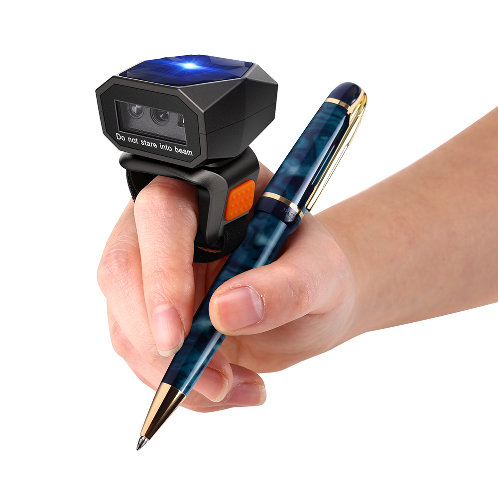 Eyoyo Barcode Scanner Wireless Mini Portable 2D 1D Wearable Ring Bar Code Reader 3In-1 Bluetooth Finger Scanners Screen Scanning