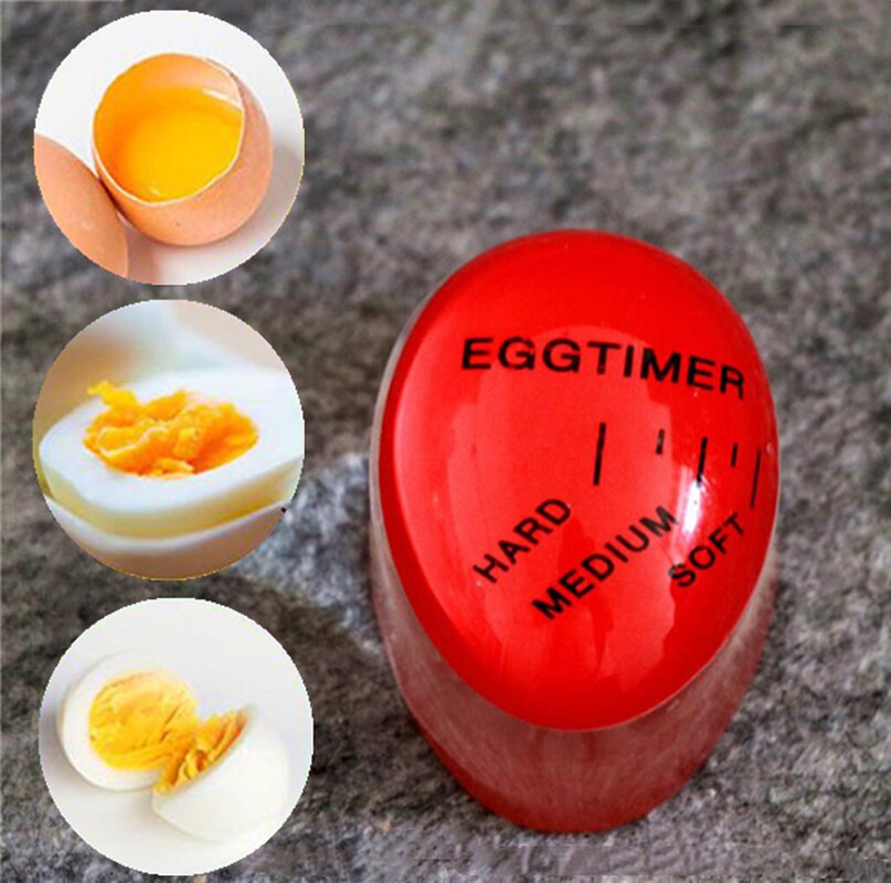 1PCs Egg Perfect Color Changing Egg Timer Resin Material Perfect Boiled Eggs By Temperature Kitchen Helper Egg Red Timer Tools
