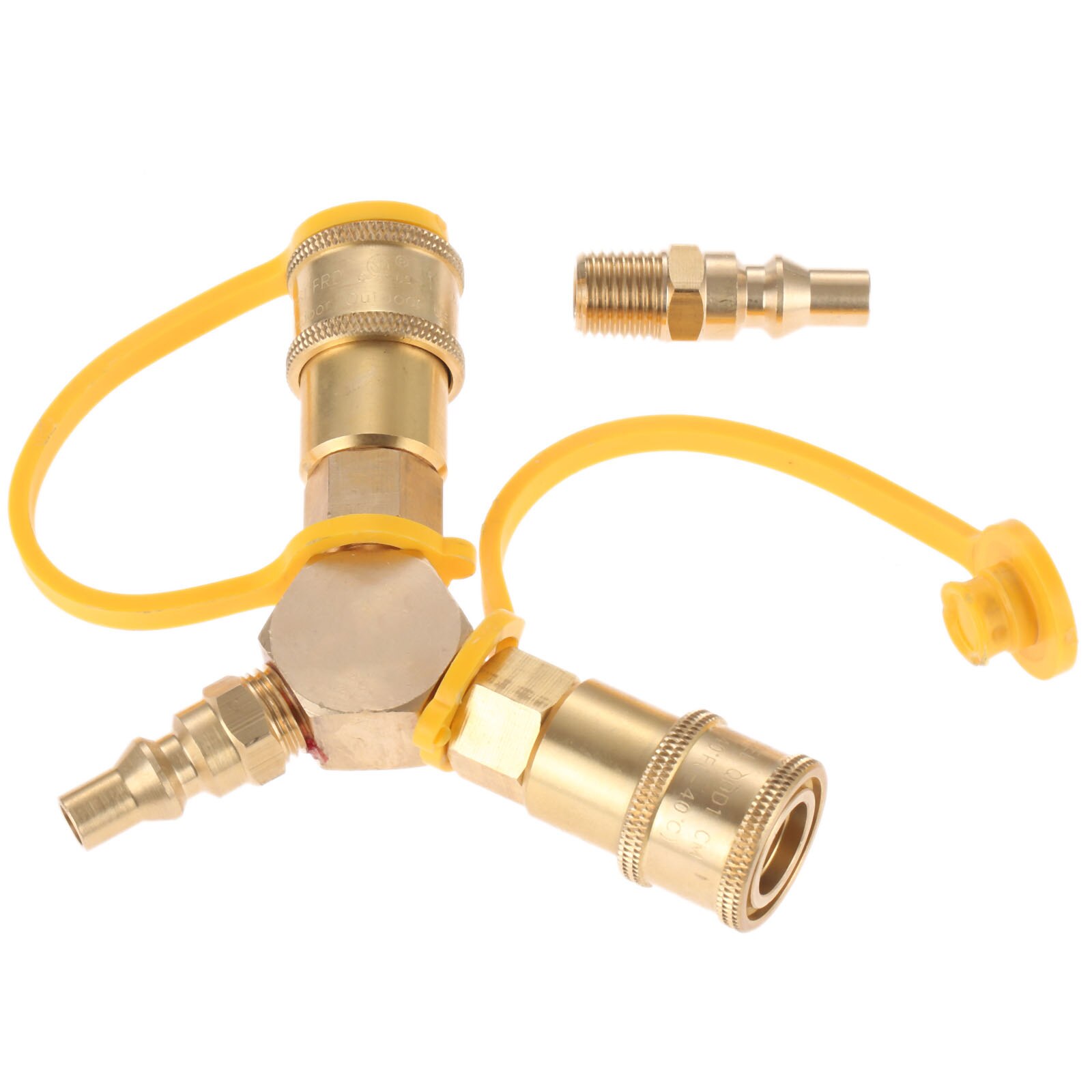 Adaptador divisor de latón de 1/4 pulgadas para parrilla de Gas Y mesa, accesorio de conexión rápida de propano para RV, fogón Y estufas de Gas