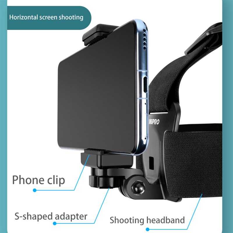 Correa de montaje de cabeza de teléfono GoPro para iPhone, Samsung Galaxy y Note, adaptador universal para todos los teléfonos inteligentes, conecta la correa de pecho con clip