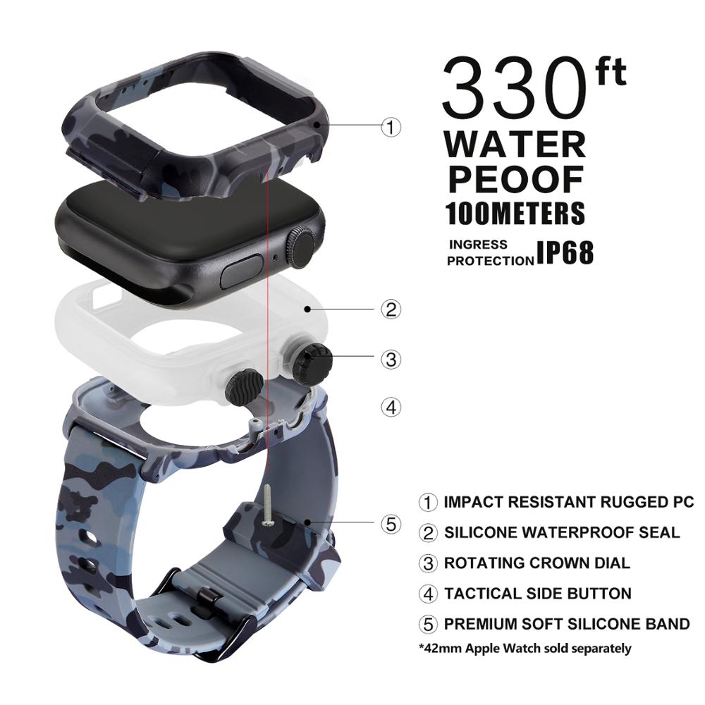 The latest diving watch band camouflage suit 3rd generation 42MM/4th generation 44MM surf-proof suitable for Apple Watch