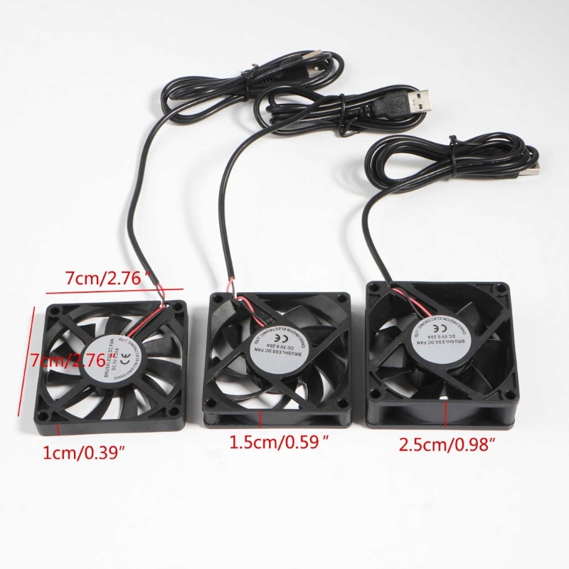 70mm Fan 7025 7015 7010 DC 5V USB Connector Quiet Cooling Fan for DIY Cooling Router Game TV Box Power Supply