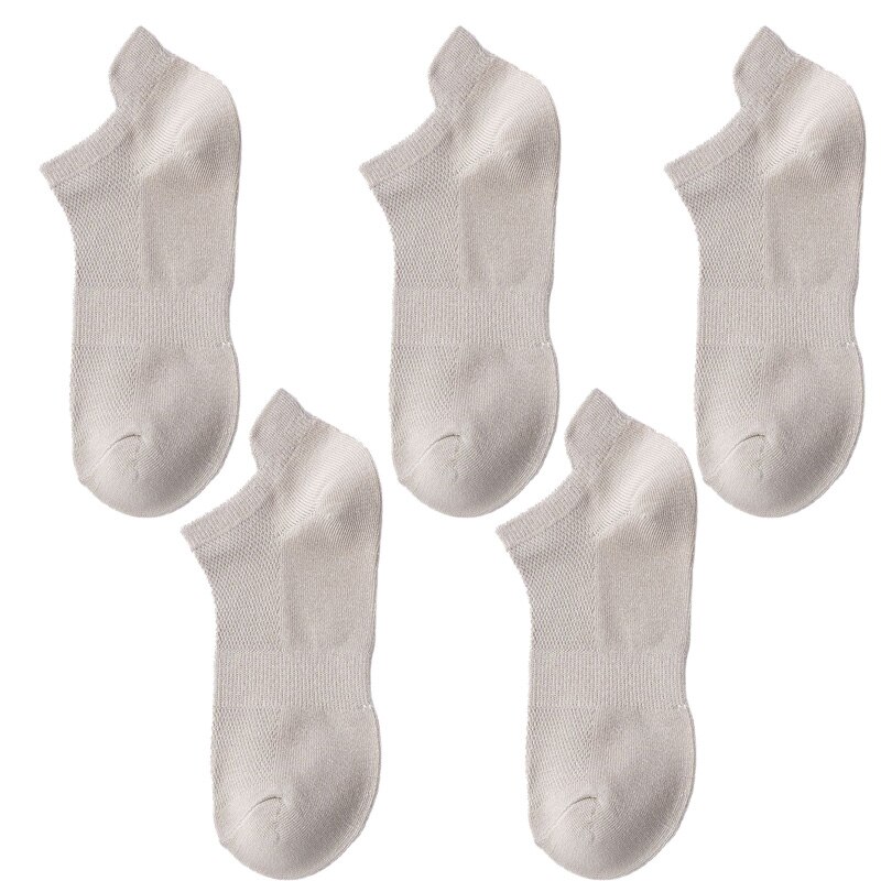 5 Pairs Zomer Mannen 100 Katoen Korte Mesh Sokken Man Harajukcomfortable Effen Kleur Casual Enkelsok Mannelijke Netto Sneaker Sok: s4