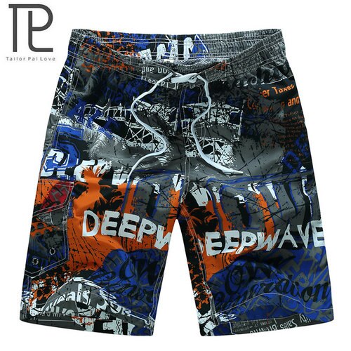 Pantalones cortos de secado rápido para hombre, Shorts de playa transpirables con bolsillo, para Crossfit, surf, natación, deporte acuático, en la piscina: Azul / L