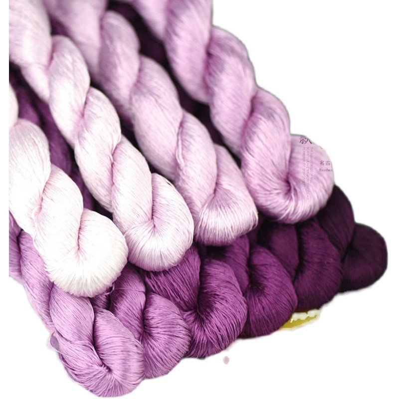 Hilo de seda Natural para bordar Suzhou, línea bordada de seda Natural, Color púrpura, sedoso especial, 1 Color, 400m, 100%