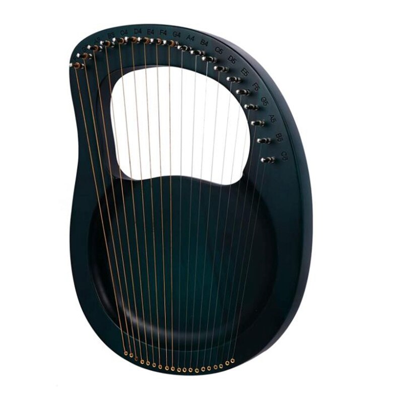 Wooden Lyre Harp 19 String Metal String Lyre Harp with Tuning Wrench Picks Strings Harps for Music Lovers Beginners,Etc