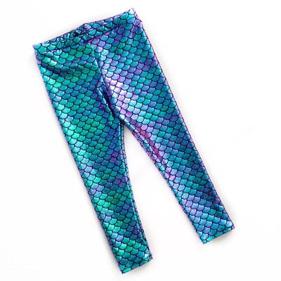 Mærke kid baby piger bukser småbørn havfrue fiske-skala leggings bukser stretchy blyant bukser: 12m
