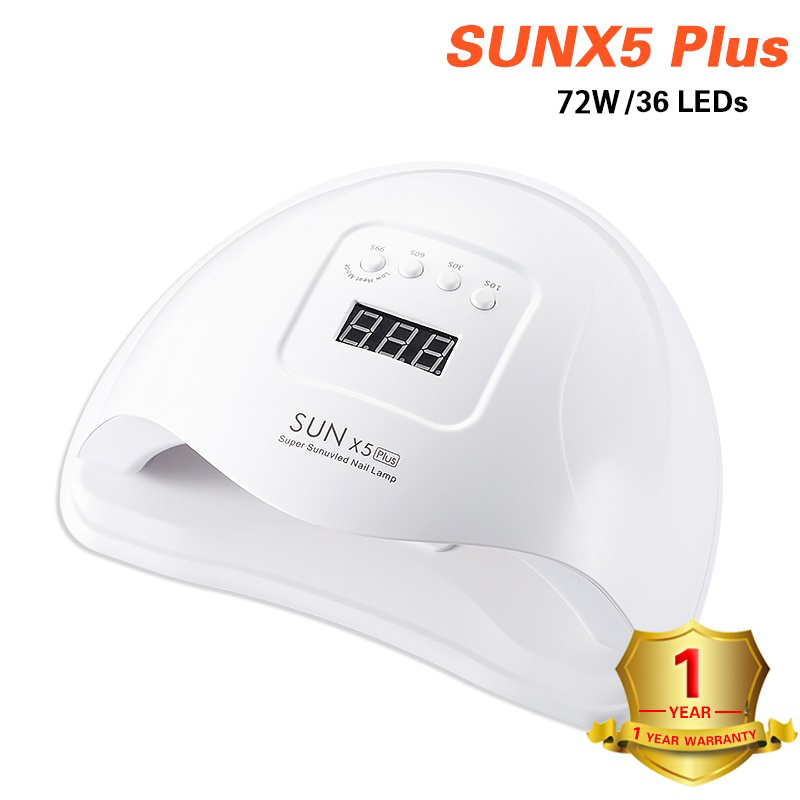 SUNUV-Lámpara LED de inducción automática para manicura, SUN 2C UV de 48W/80W/45W compatible con geles y 33 esmaltes: x5plus-white