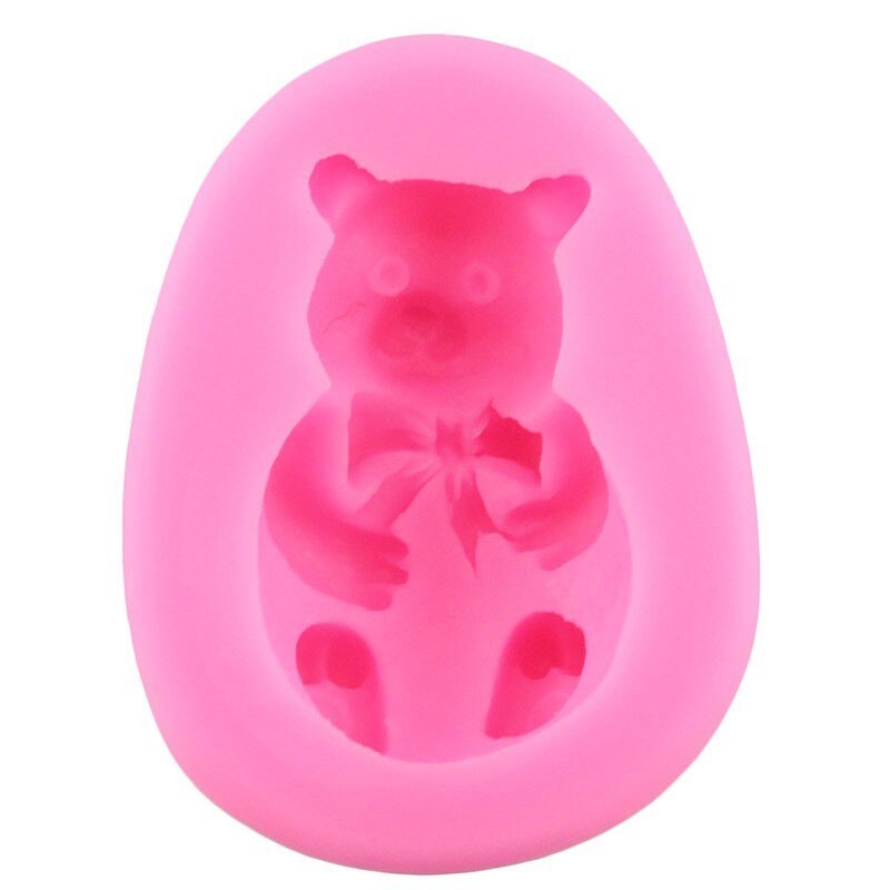 Moule 3D ours en Silicone pour chocolat, bonbons, gelée, Fondant, outils de décoration de gâteaux, bricolage, cuisson de biscuits, mousse polymère, savon, bougies