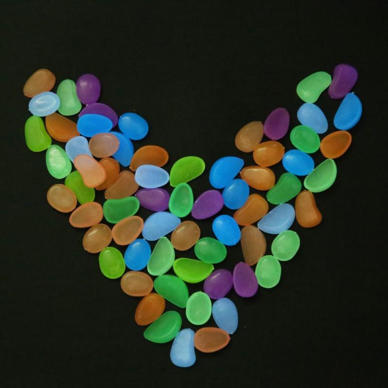 100pcs Garden Aquariums Fish Tank Crafts Decor Luminous Stones Pebbles Garden Yard Decor Luminous stones