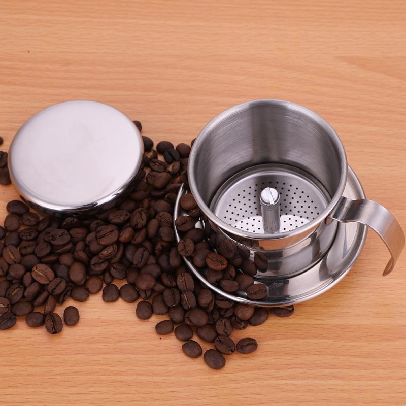 Rustfrit stål kop vietnamesisk kaffedryp filter maker infuser maker dryp kaffe filter pot filtre værktøj værktøj