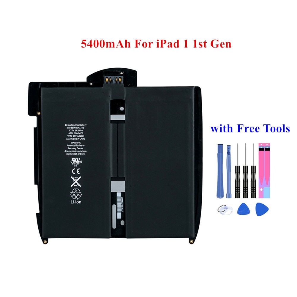 Laptop Batterie Für iPad 1 1st Generation A1315 A1219 A1337 616-0448 Tablette Ersatz Batteria 5400mAh für iPad1 batterie + Werkzeuge