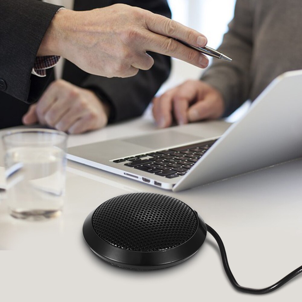 Desktop Omni-directional Microphone with 2m Cable 3.5mm Jack for Computers Laptop High Sensitivity Mic for Video Conference