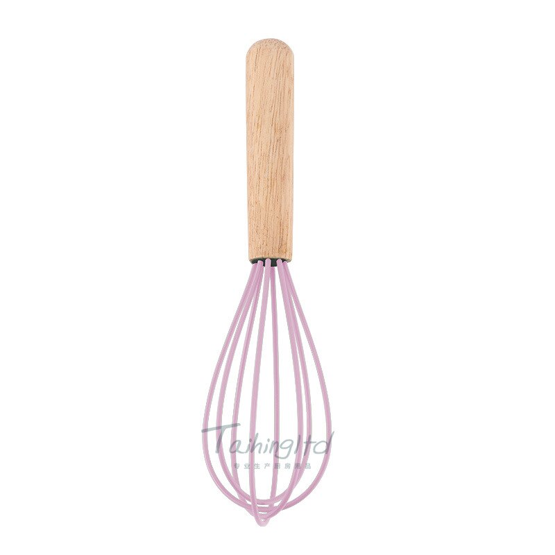7-inch Mini Silicone Eggbeater Logs Scandinavian Minimalist Style Multi-color Selectable Handle Waterproof Processing: Pink