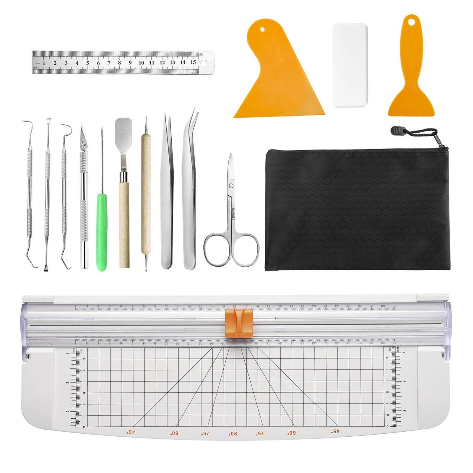 12Pcs/set Craft Vinyl Weeding Tool Set Basic Vinyl Tool Kit Suitable for Contour Relief Lettering DIY Crafts