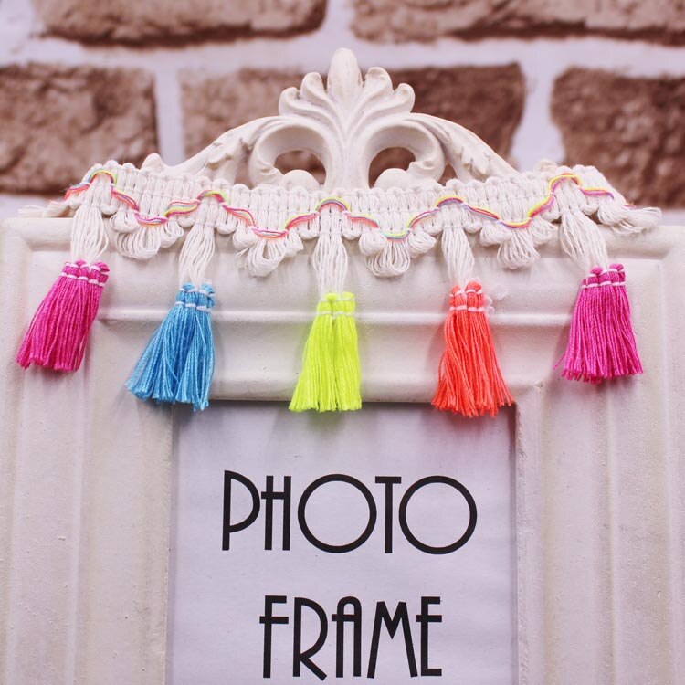 Meldplicht 2y/lot 5 cm Katoenen Draad Kwastje Kant Lint Trim Fringe Stof Kleding Naaien Ambachten DIY Decor Materialen: 6