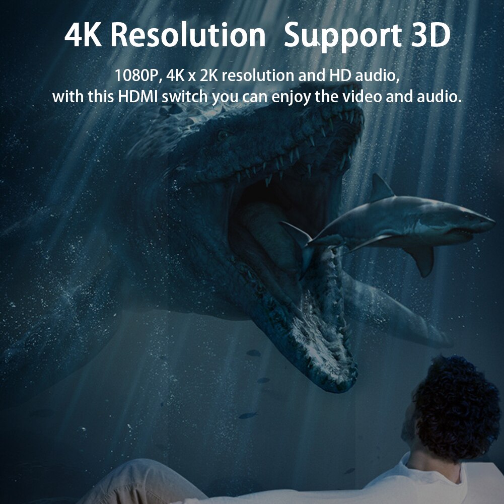 4K HD Hub Laptop Home Office Bi Direction HDMI Switch HDCP 3D Video DVD HDTV 1080P 1x2 Input Output Plug And Play Splitter