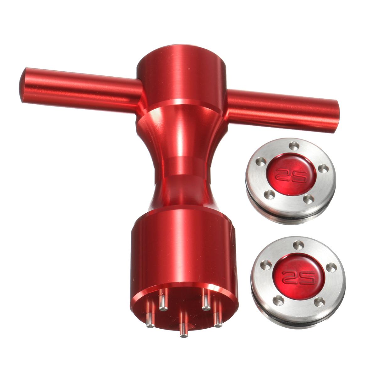2 Stck Für Titleist-Scotty-Cameron Putter rot Golf Gewichte + Schlüssel Schlüssel Werkzeug 10g/15 g/20g/25g/30g/35g/40g Enthalten Gummi Ringe: 25g