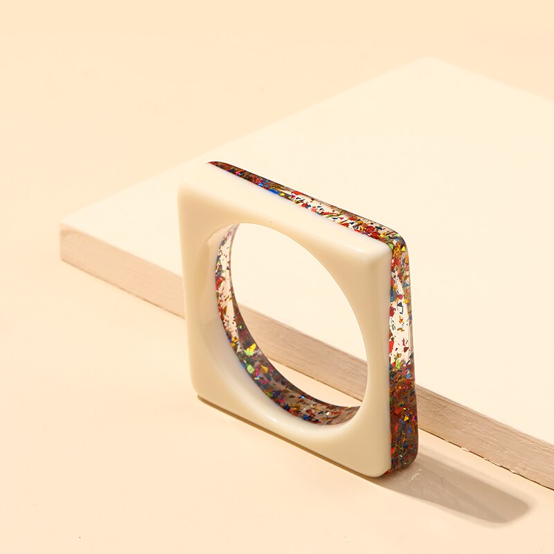 GuanLong Shiny Indian Geometric Bracelets Bangles For Women Korean Acrylic Resin Custom Charms Bangle With: KB205-5