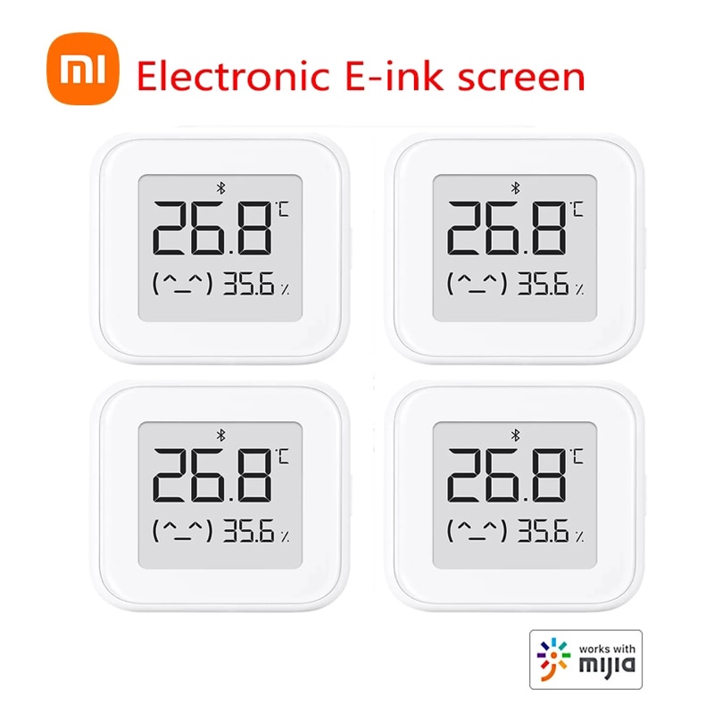 Xiaomi Mijia-termómetro electrónico con pantalla de tinta, higrómetro inteligente con Bluetooth, pantalla Digital, humedad, enlace electrónico,