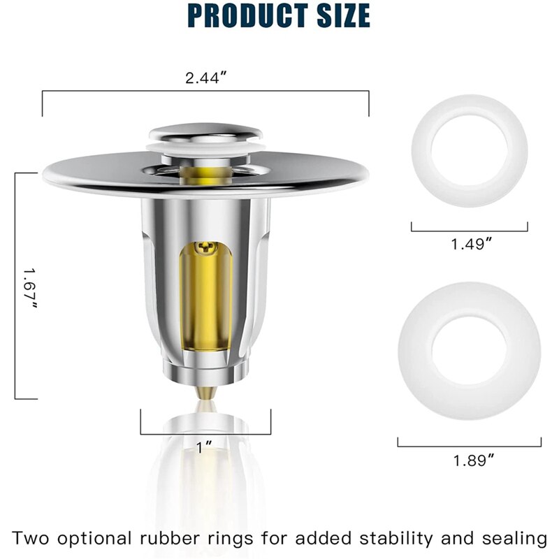 Badkamer Gootsteen Stop Core Push Type Wastafel-Up Afvoer Filter Bad Converter Gootsteen Zeef Plug