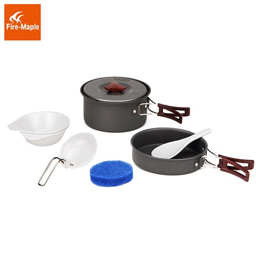 Fuego de arce de olla de Camping al aire libre 1-2 personas conjunto se Cocina al aire libre cubiertos Panelas campamento Cocina utensilios de Cocina Picnic FMC-203: Default Title