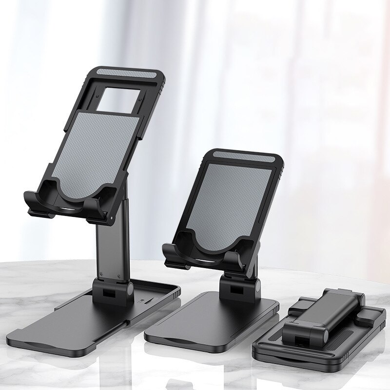 Cmaos Universele Desktop Mobiele Telefoon Houder Stand Voor Iphone Ipad Verstelbare Tablet Opvouwbare Tafel Mobiele Telefoon Desk Stand Houder: 1 Pcs Black