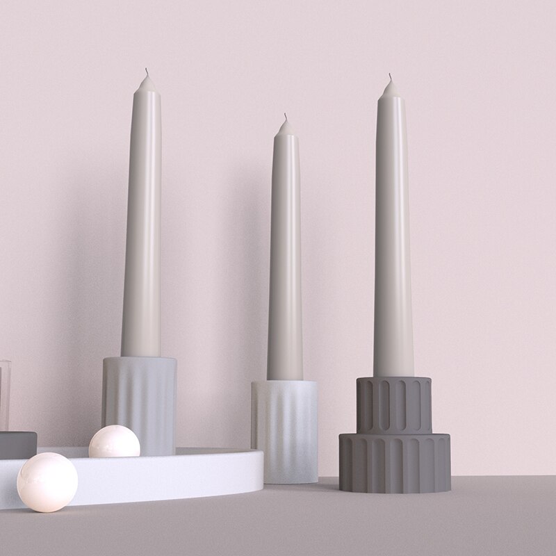 Concrete Candlestick Silicone Molds Candle hole molds Cylindrical Cement scented Candle Holder Silicon Mold