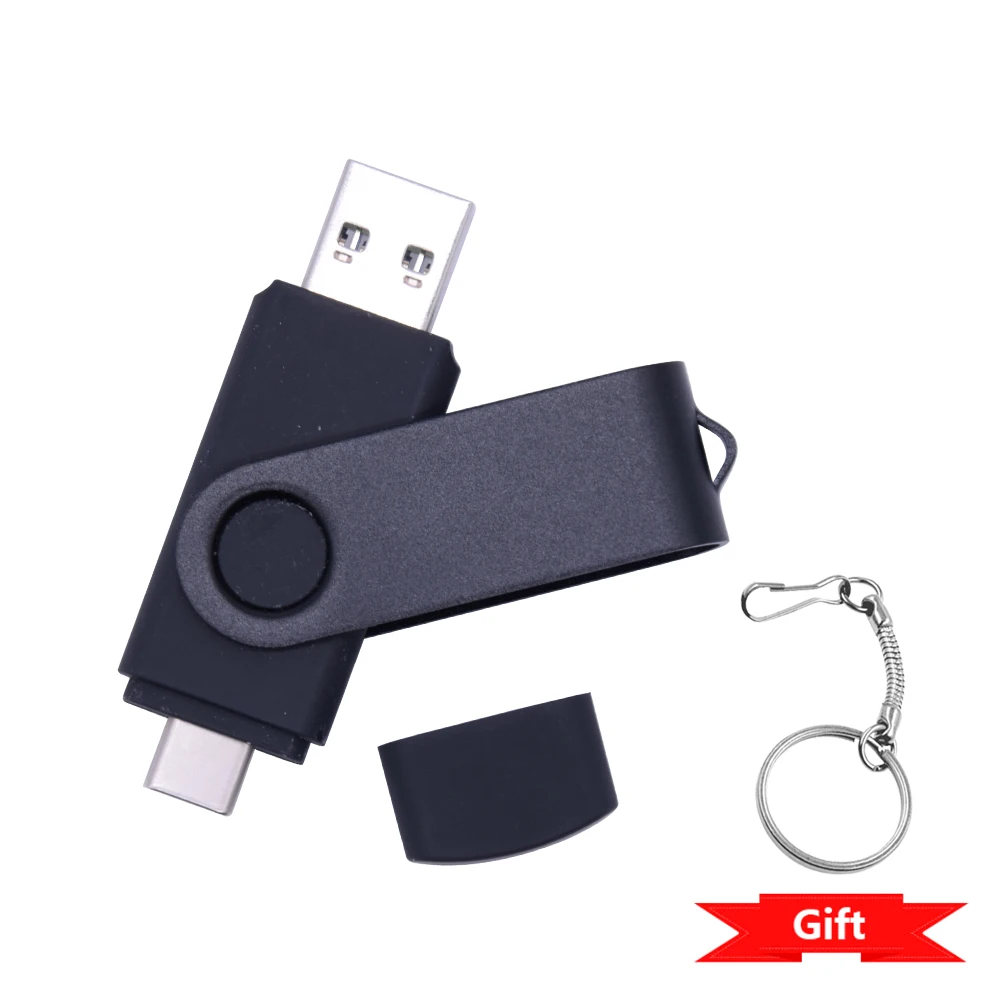 Unidad flash USB giratoria 128GB 32GB 16GB Pen Drive 256GB Pendrive 64GB 4G OTG 2 en 1 Memoria Usb Stick Tipo C Usb 2.0: Blanco / 8 GB