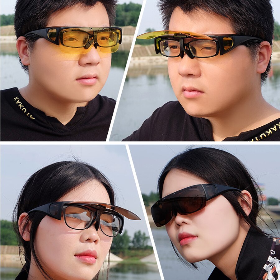 Fit Über Sonnenbrille Polarisierte Linsen Männer Frauen Angeln Sonnenbrille Abdeckung Für Myopie Gläser Goggles Sport Brillen